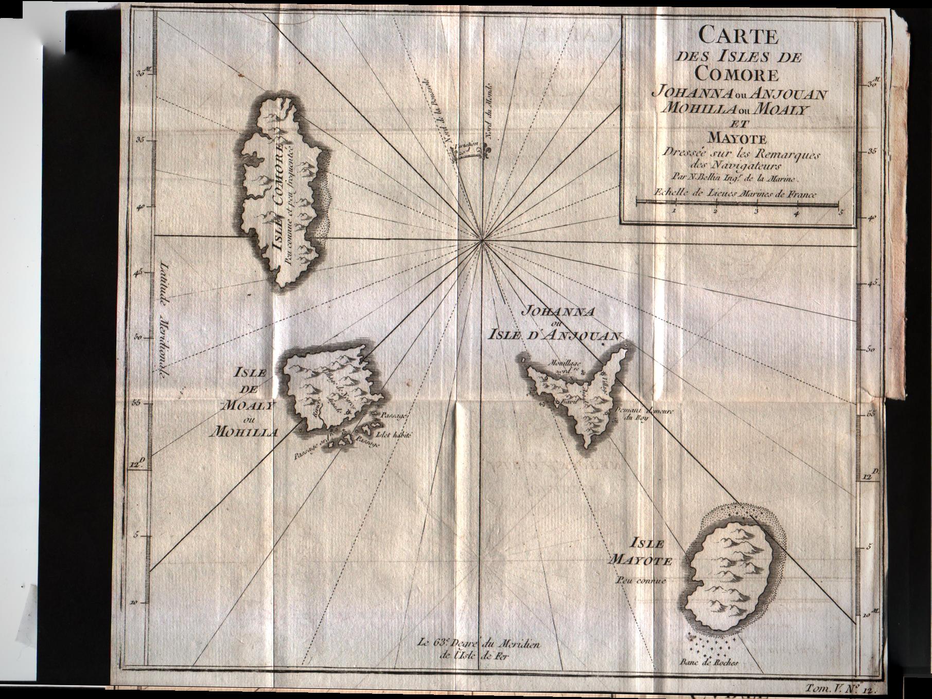 Carte des isles de Comore