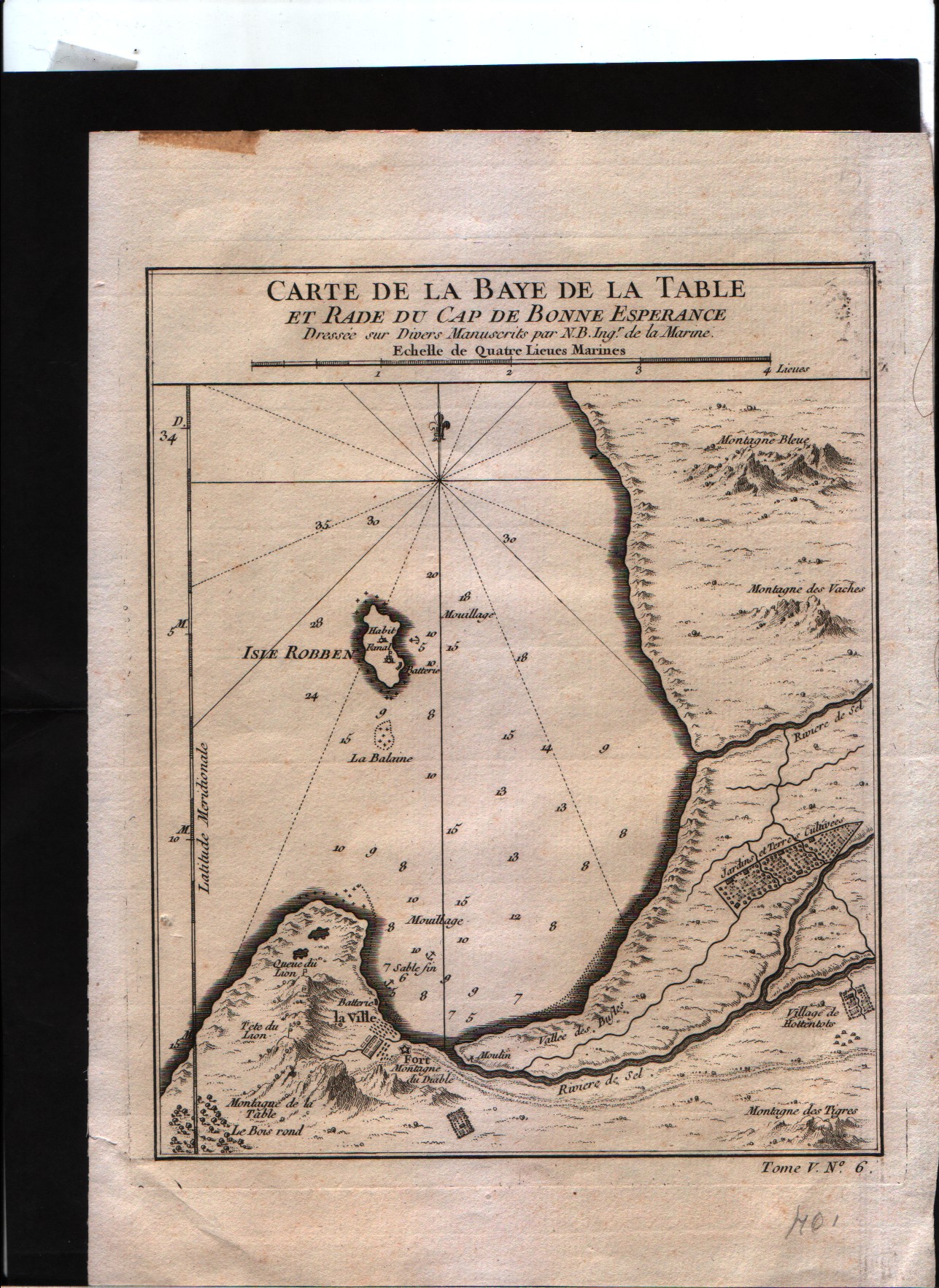 Carte de la baye de la table et rade du Cap de Bonne Esperance