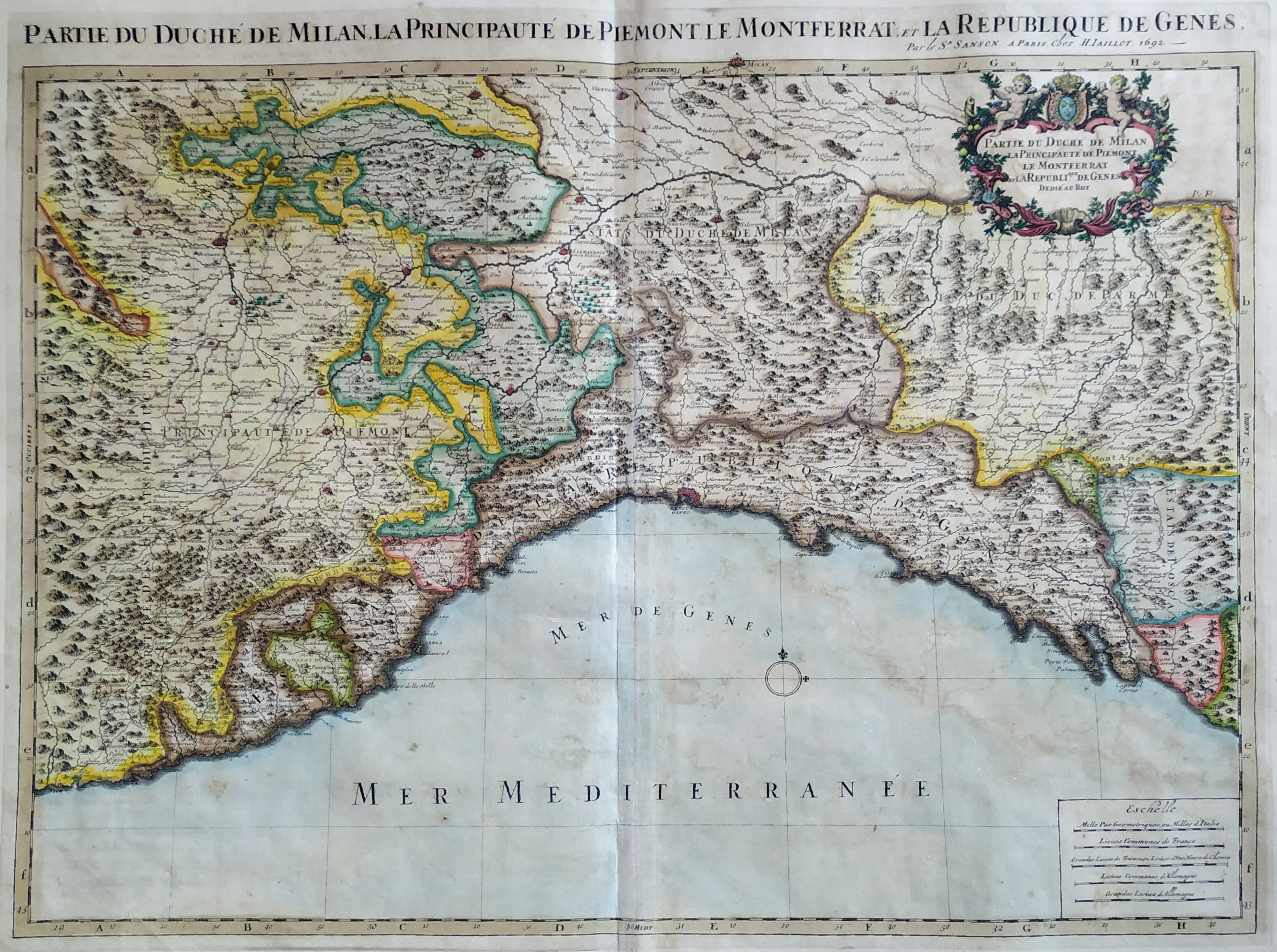 Partie de duche de Milan, la principaute de Piemont le Montferrat et la Republique de Gens