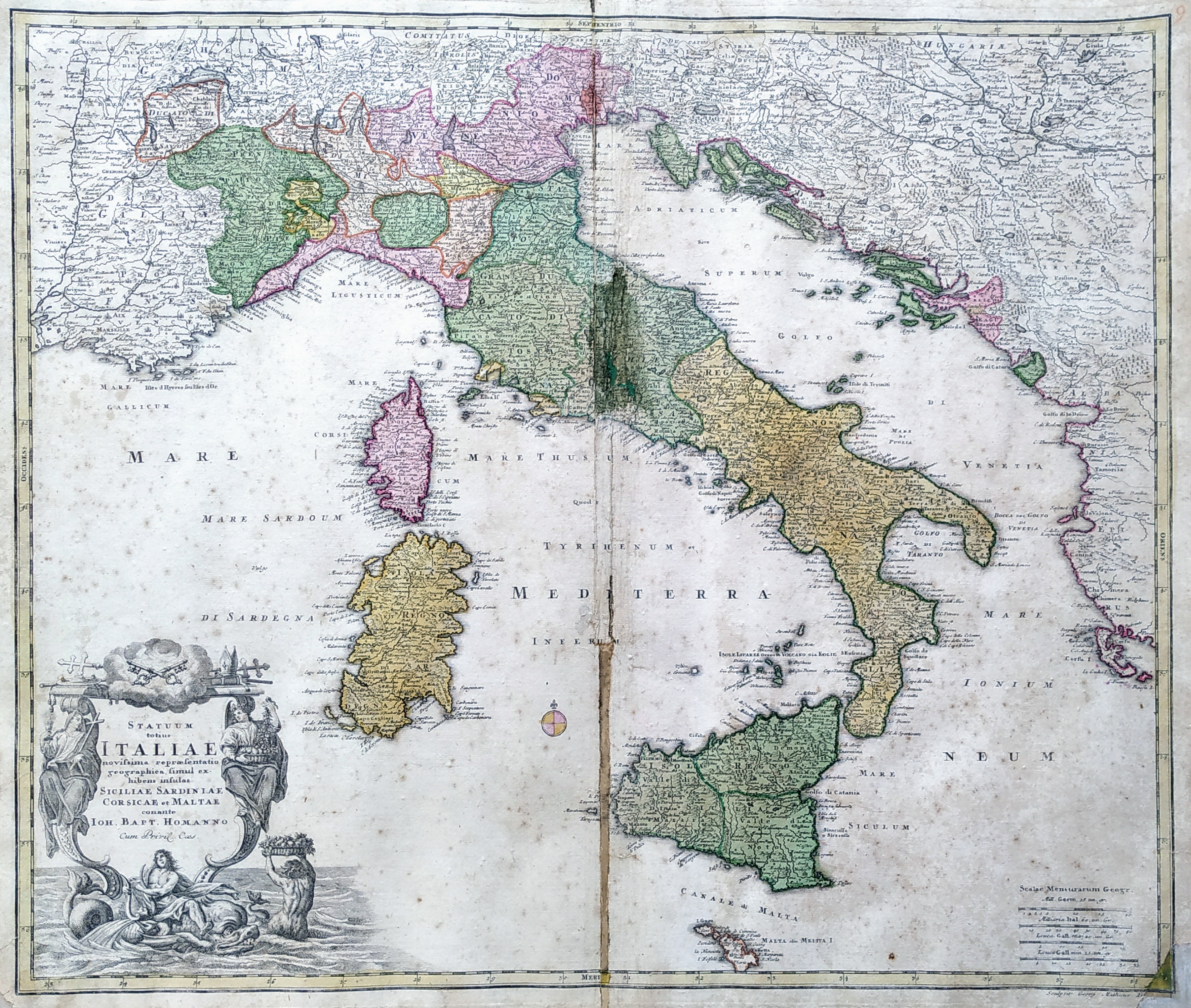 Statuum Totius Italiae Novissima Repraesentatio Geographica