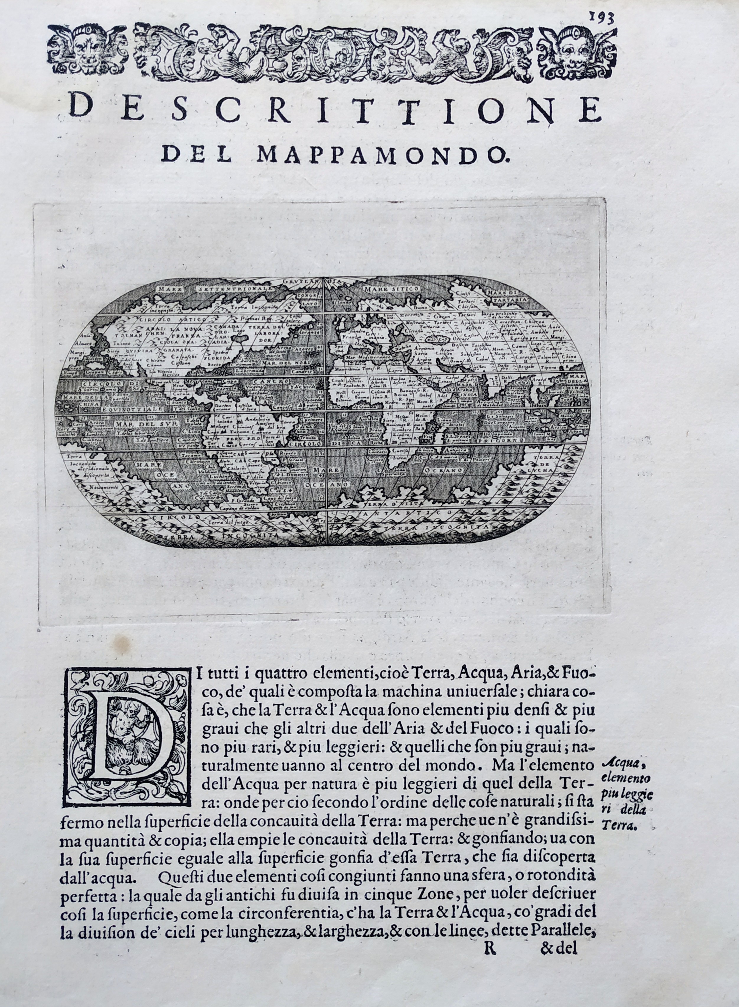 Descrittione del Mappamondo