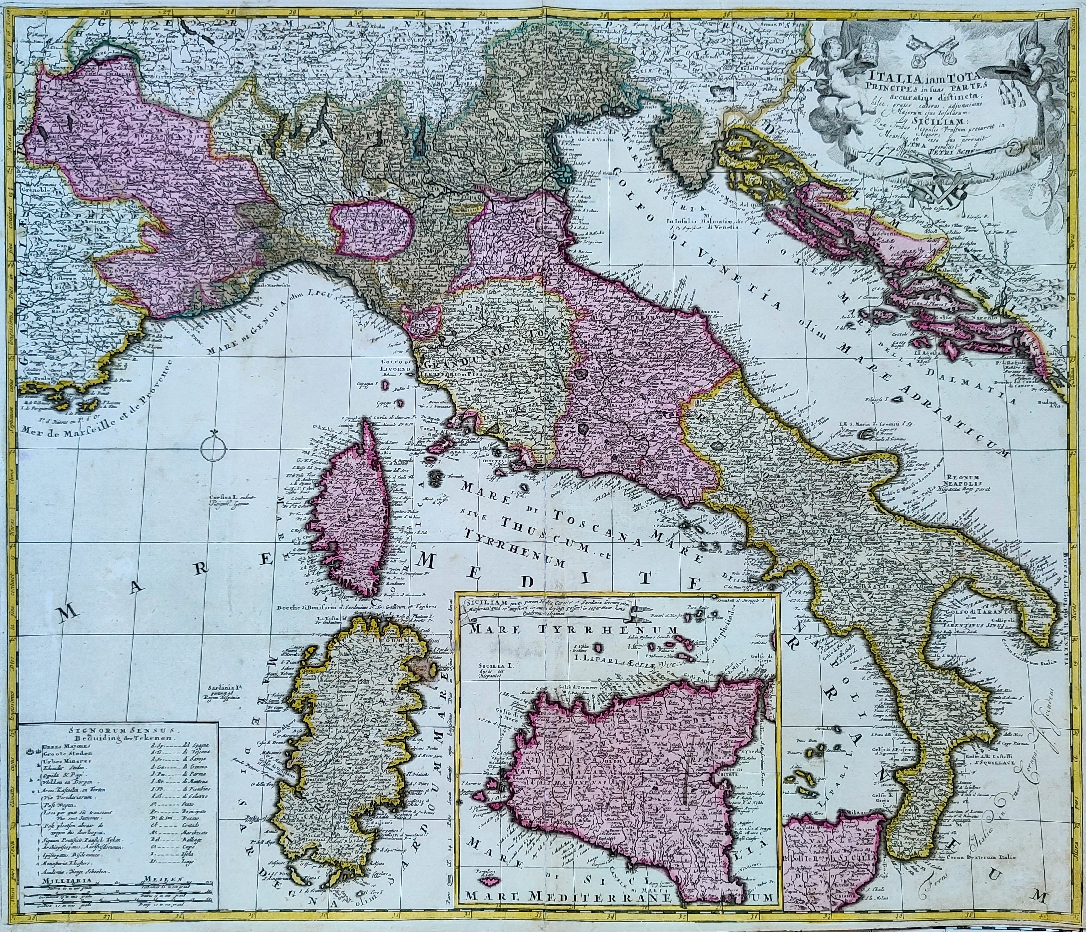 Italia iam Tota Principes in suas Partes, Accuratius Distincta...