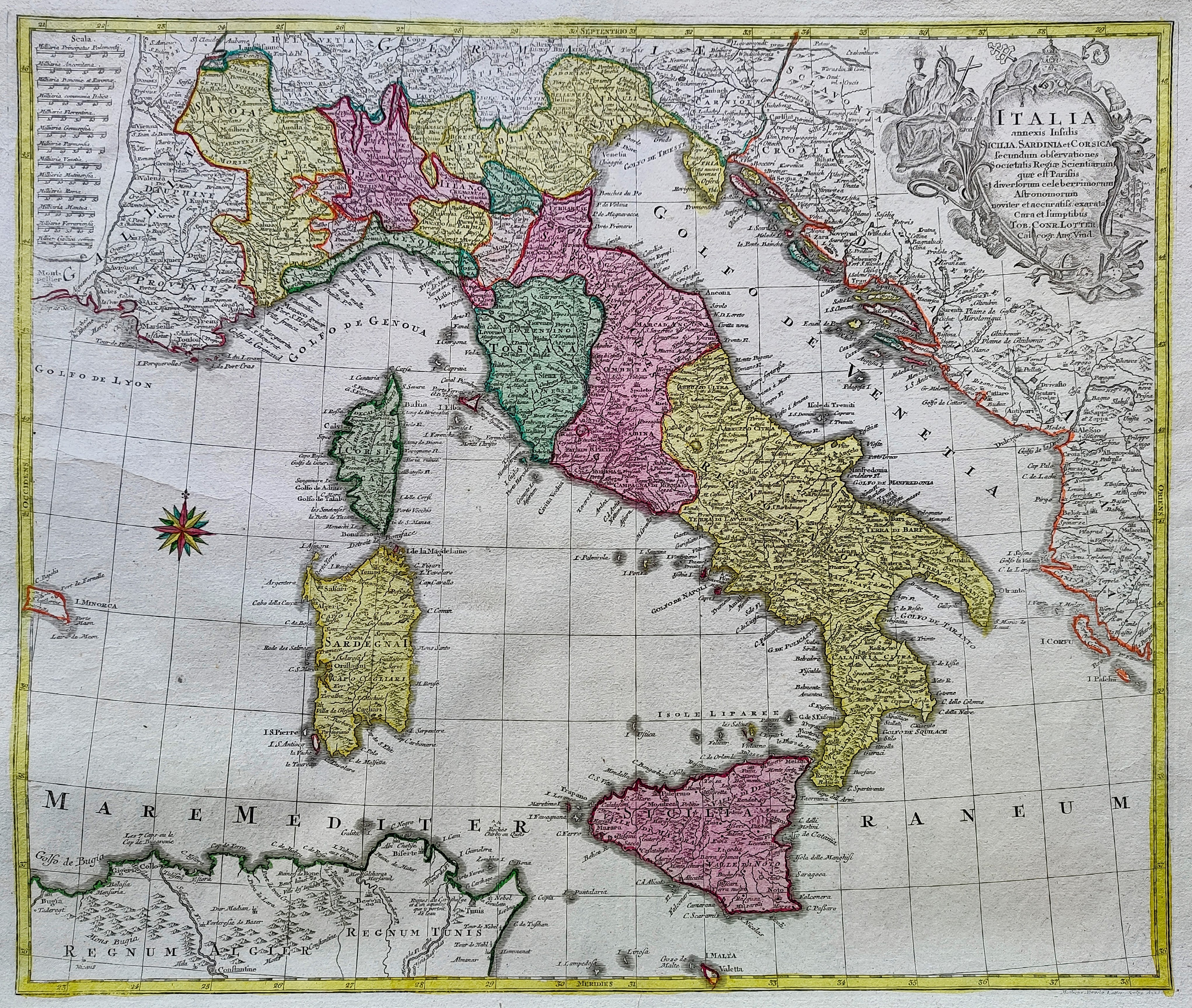 Italia annexis Insulis Sicilia Sardinia et Corsica ...
