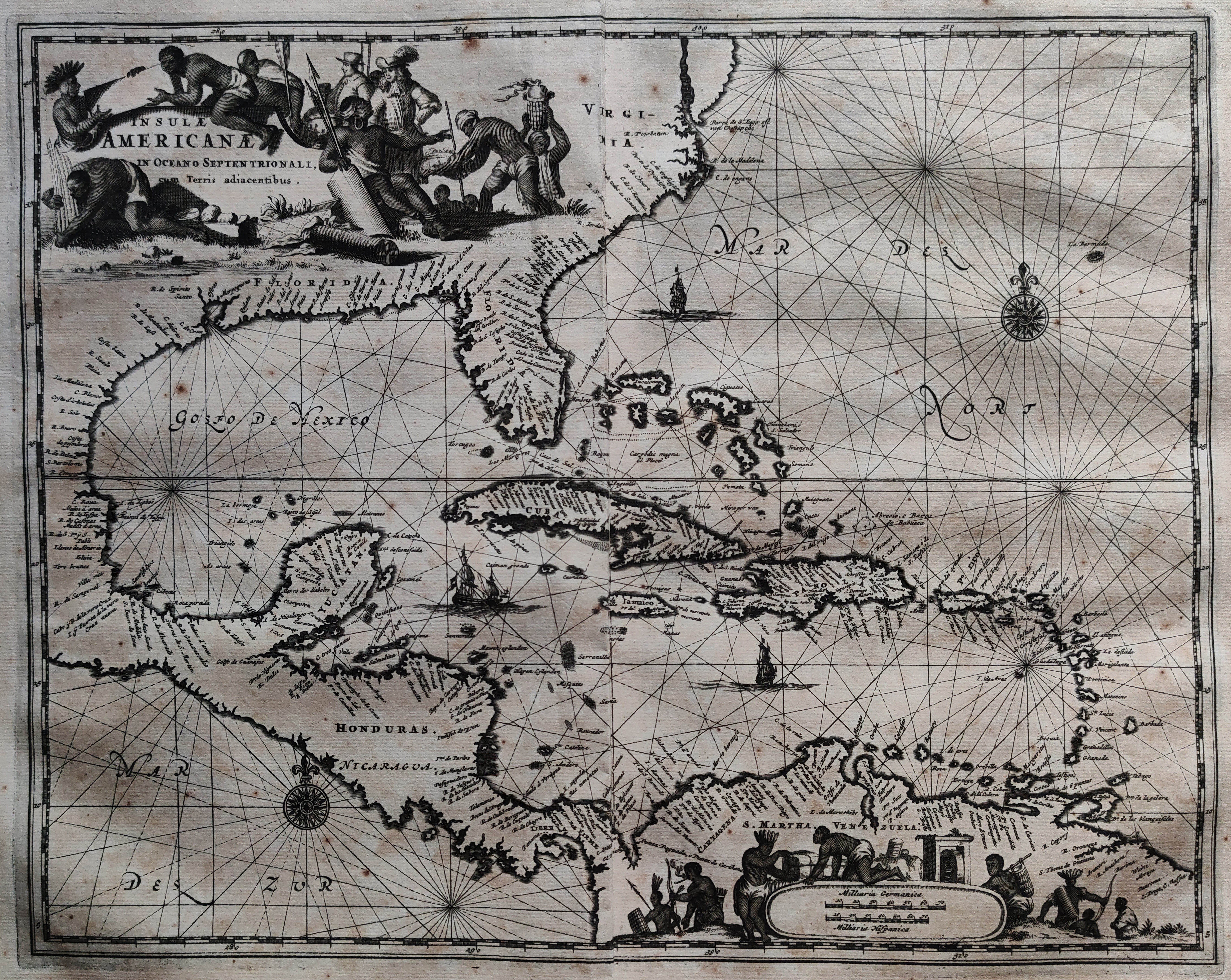 Insulae Americanae in Oceano Septentrionali, cum Terris adiacentibus.