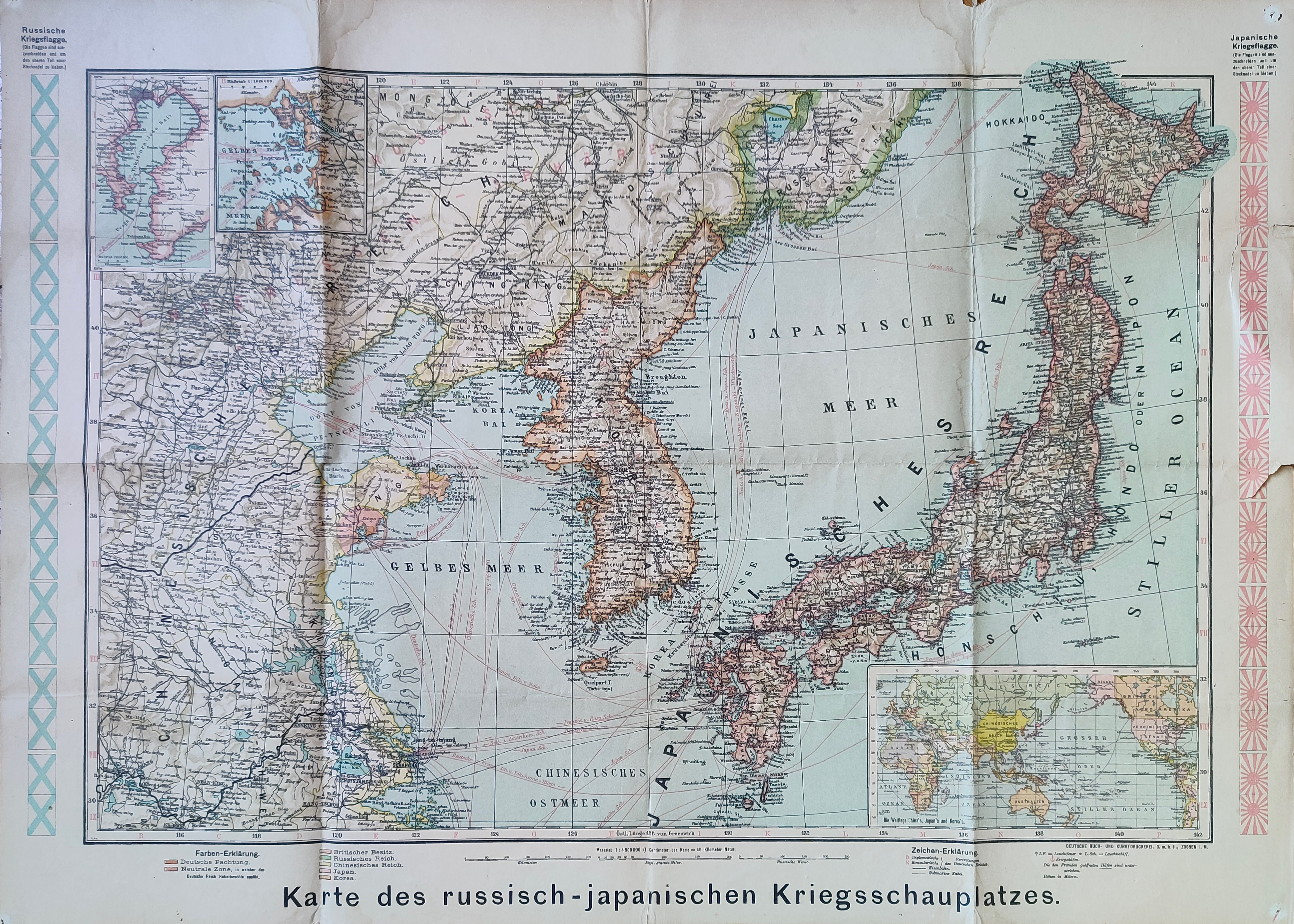 Karte des russisch-japanischen Kriegsschauplatzes