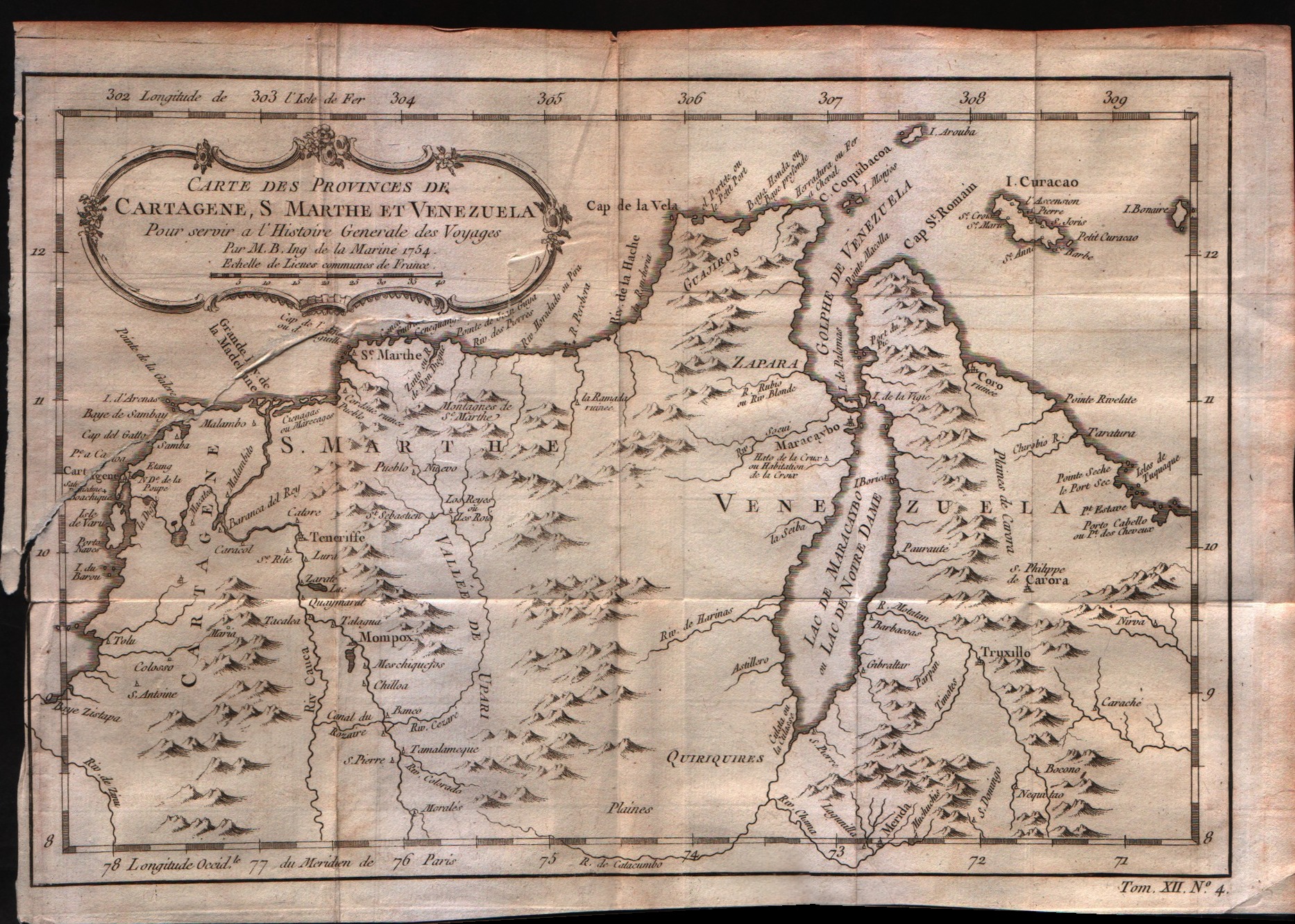 Carte des provinces de Cartagene,St.Marthe et Venezuela