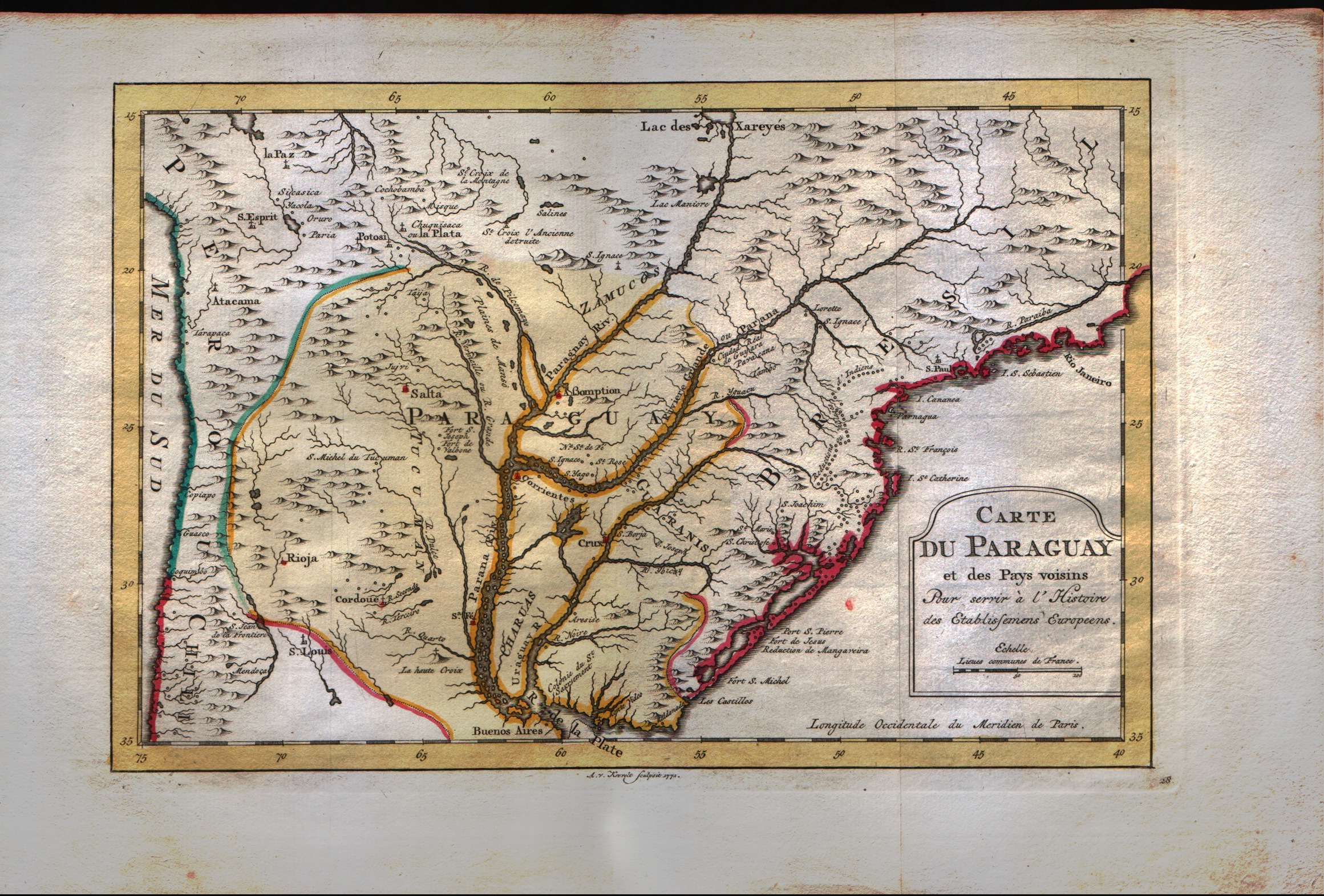 Carte du Paraguay et des pays voisins