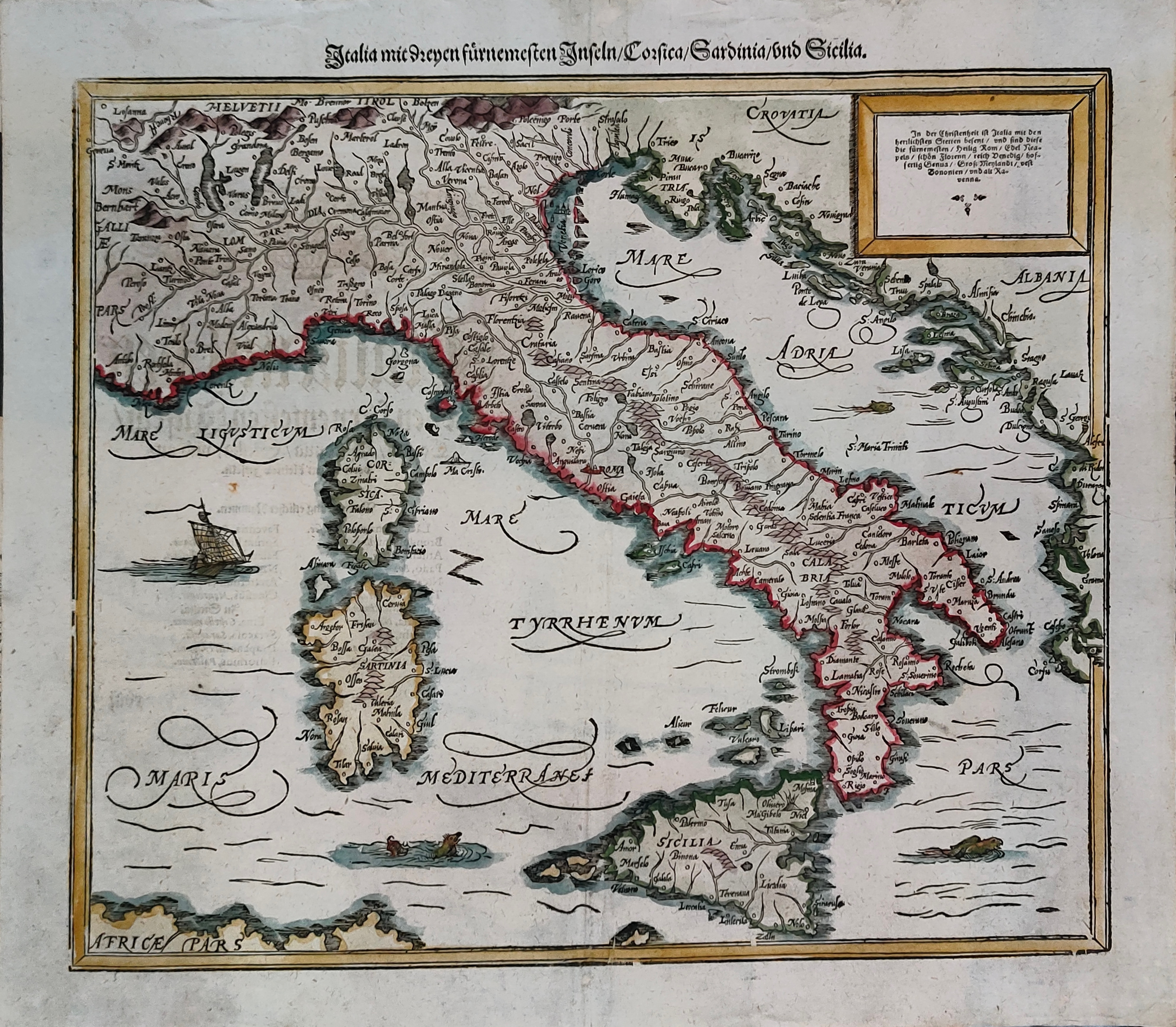 Italia mit Dreyen Furnemesten Inseln