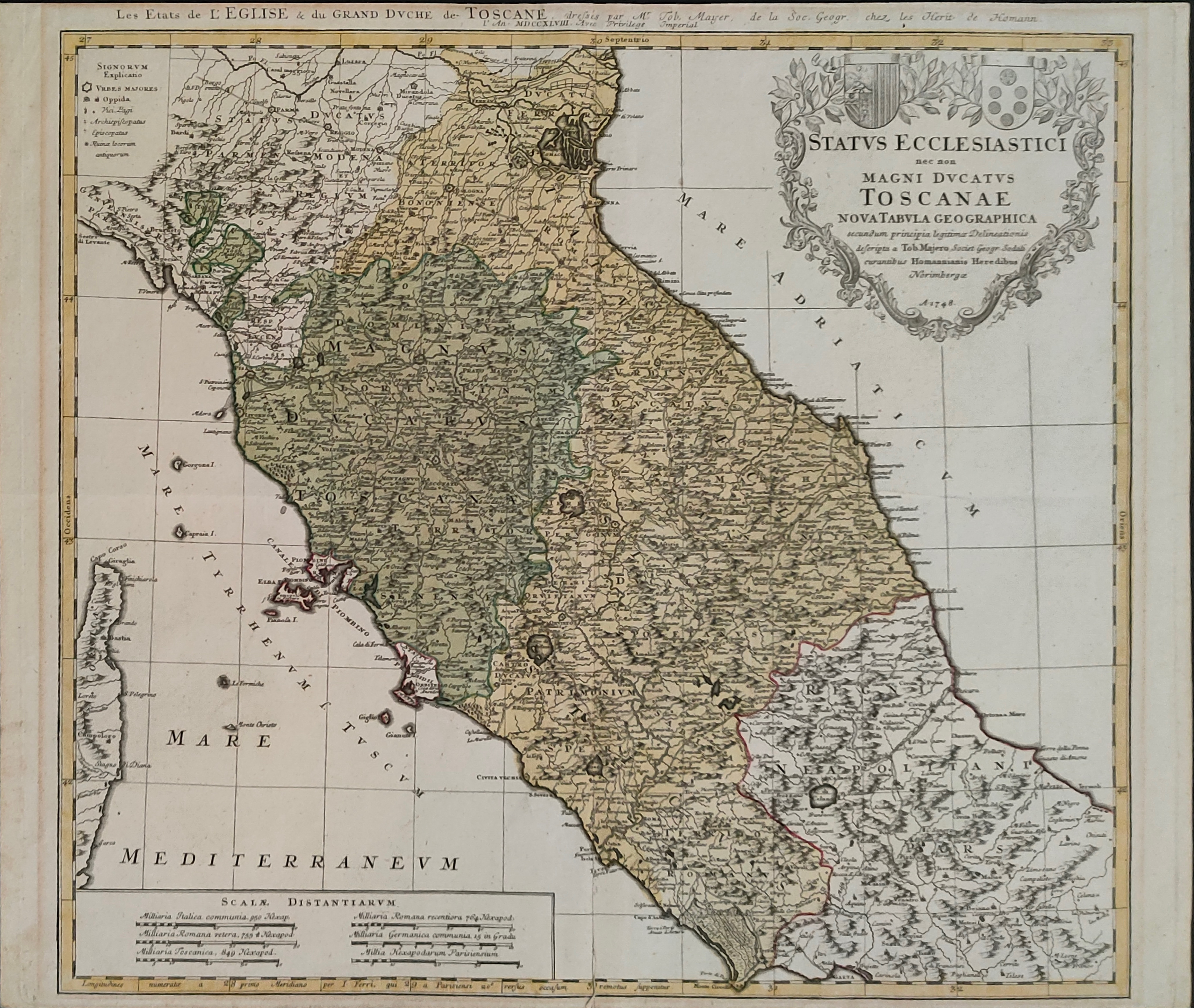 Status Ecclesiastici nec non Magni Ducatus Toscanae Nova Tabula Geographica