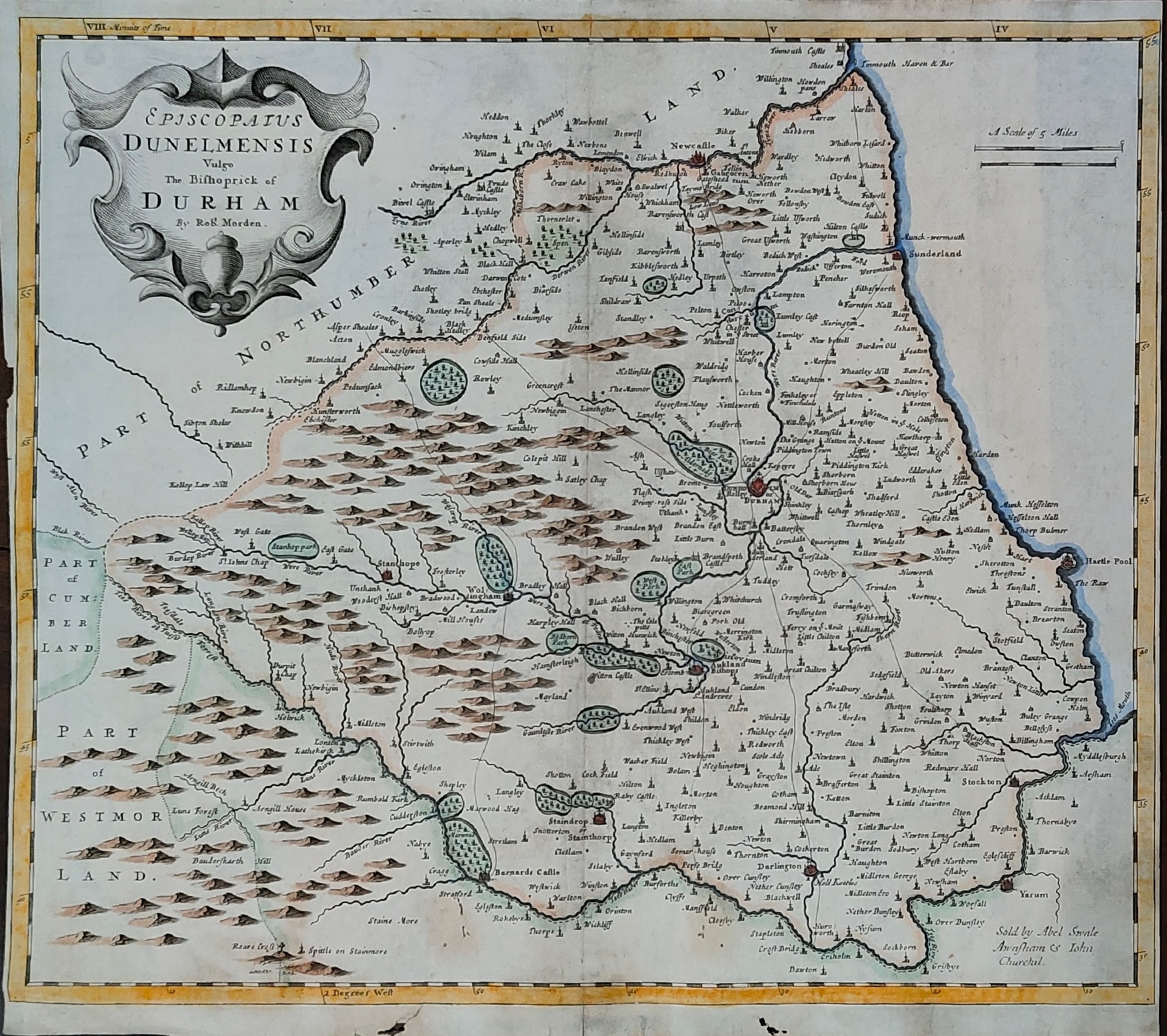 Episcopatus Dunelmenis by Morden, Dunelmenis, 1722