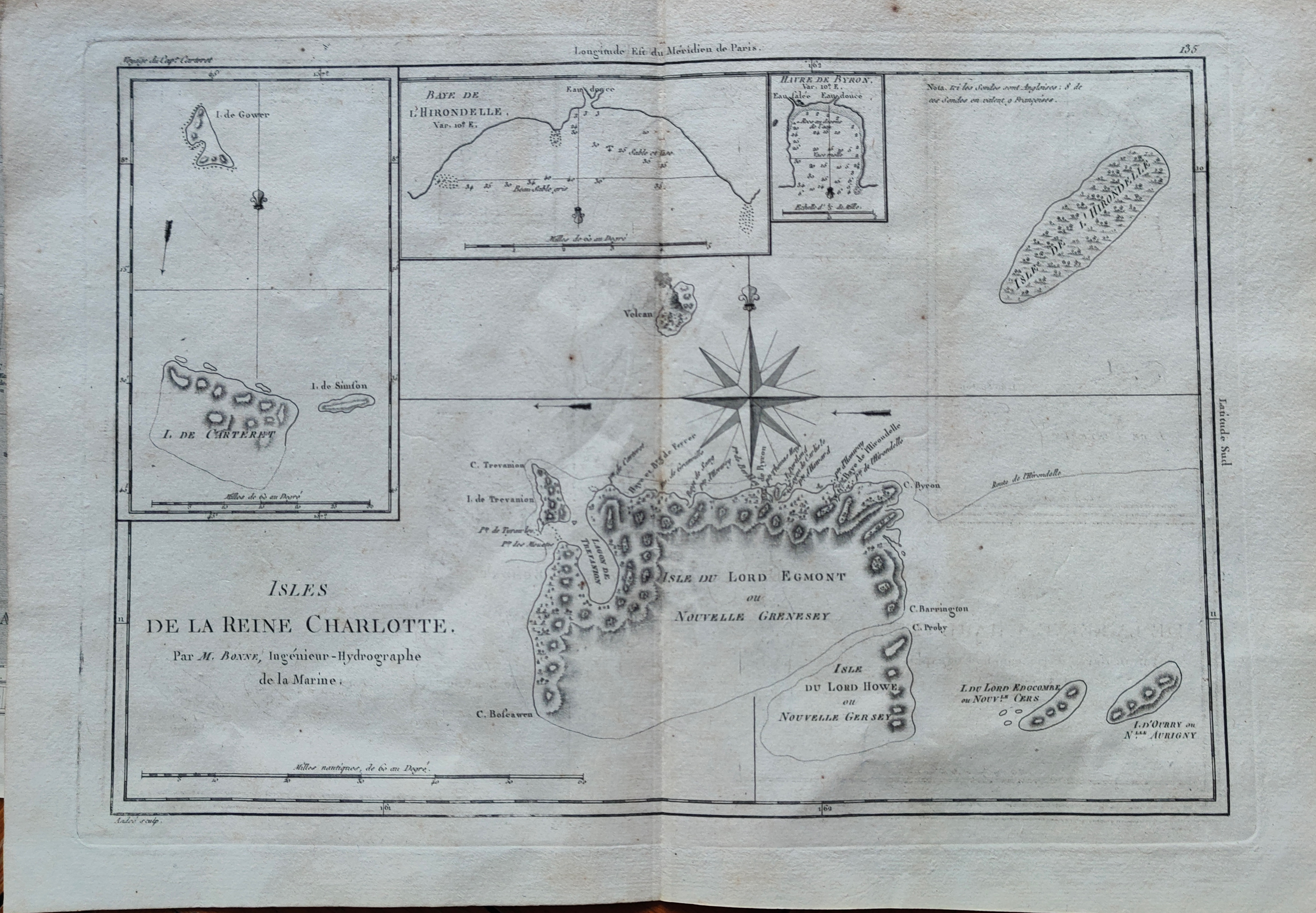 Isles de la Reine Charlotte by Bonne, Canada, 1776