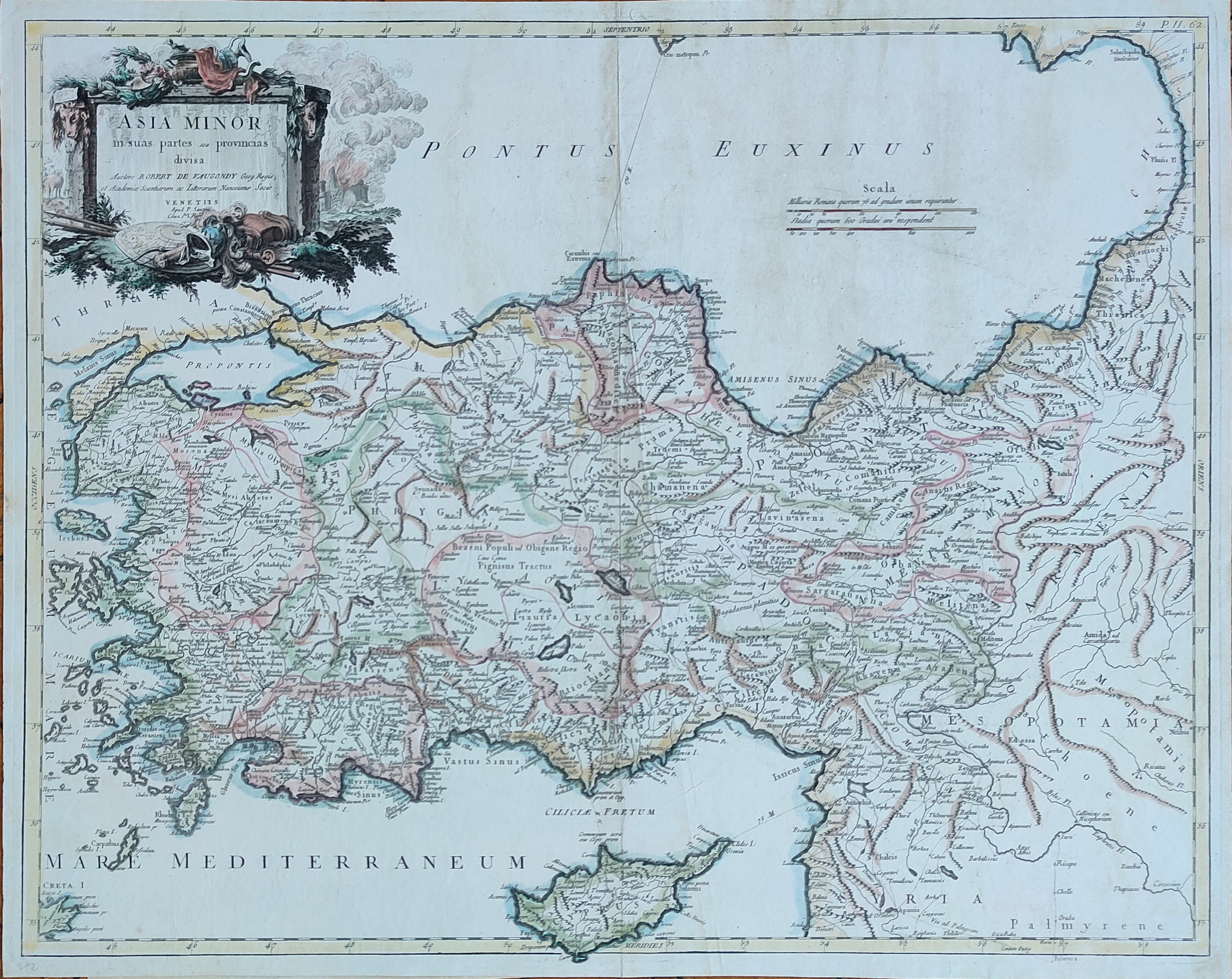Asia Minor in suas partes seu provincias divisa by Vaugondy, Turkey, Circa 1760