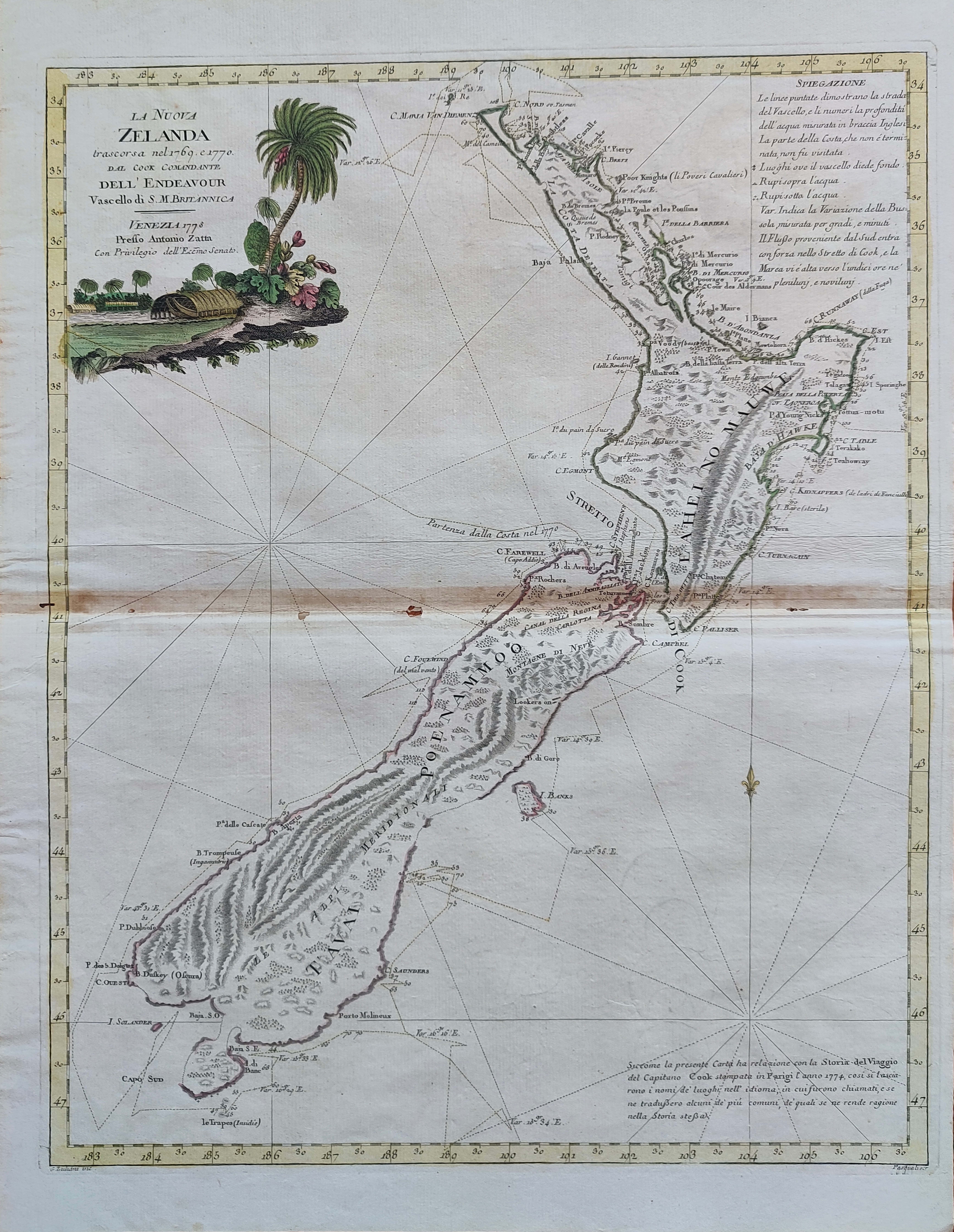 La Nuova Zelanda by Zatta, New Zeland, 1776