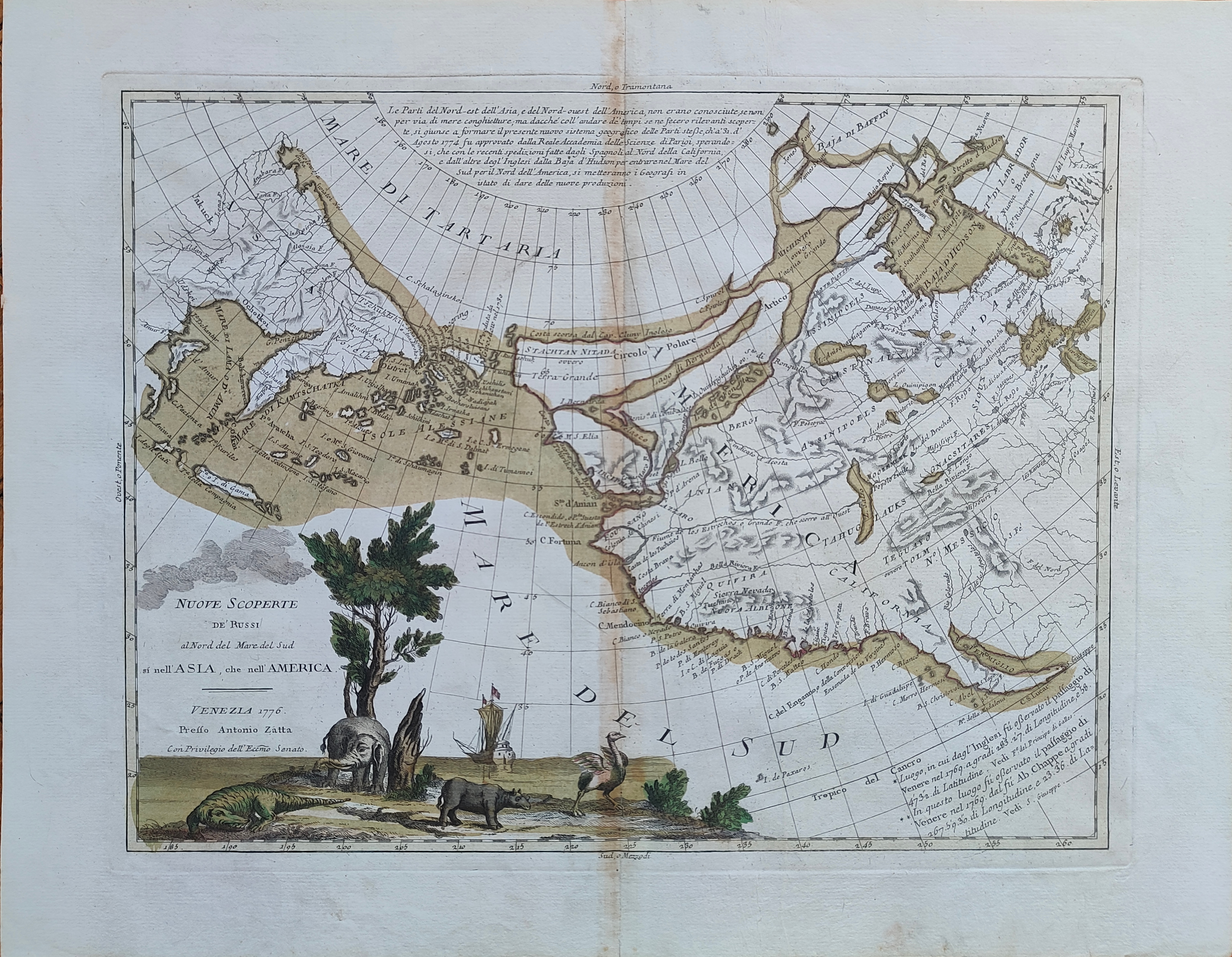 Nuove scoperte dei russi al nord del mare del sud by Zatta, Tartaria, 1776