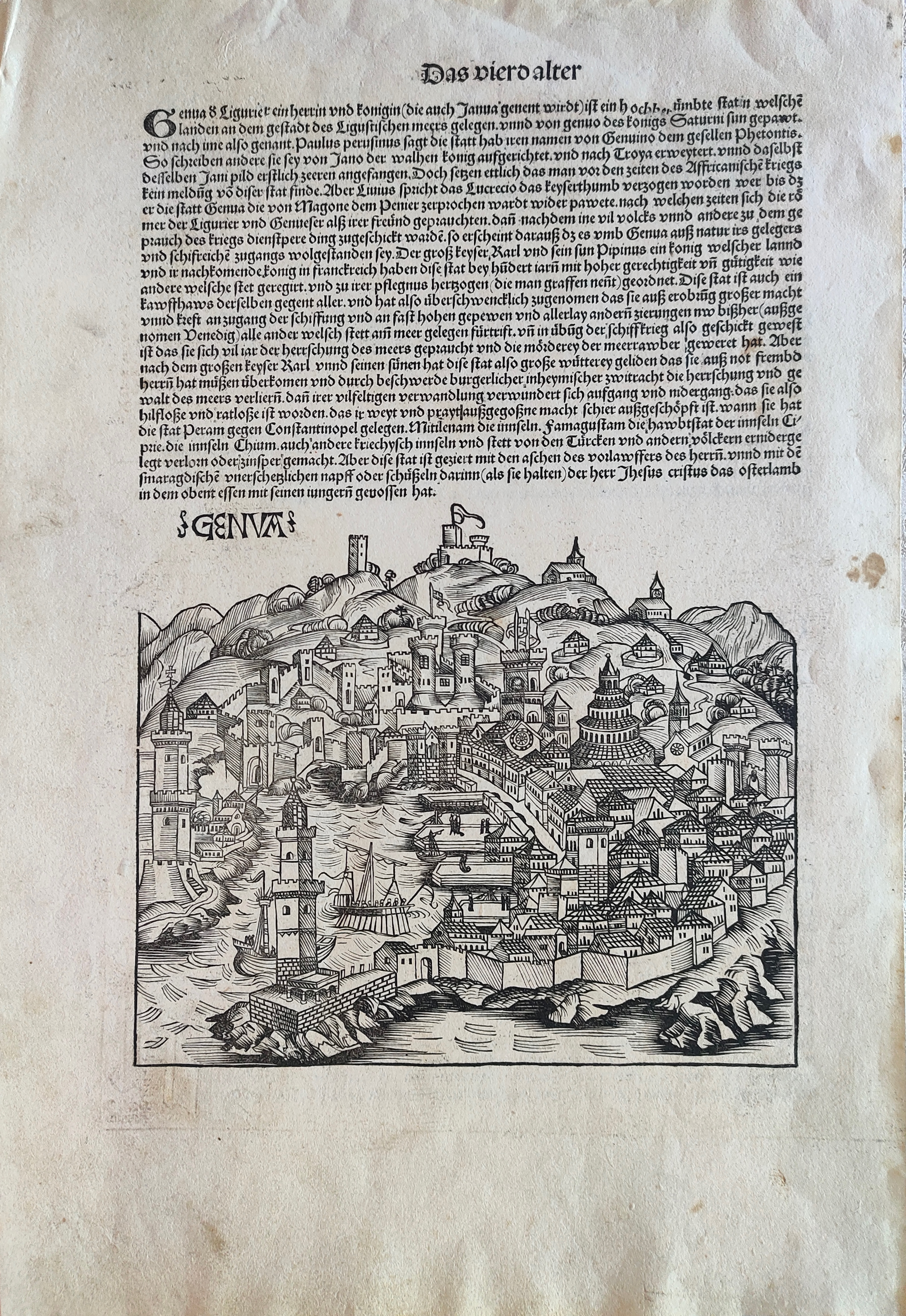Genua by Schedel, Genoa, 1493