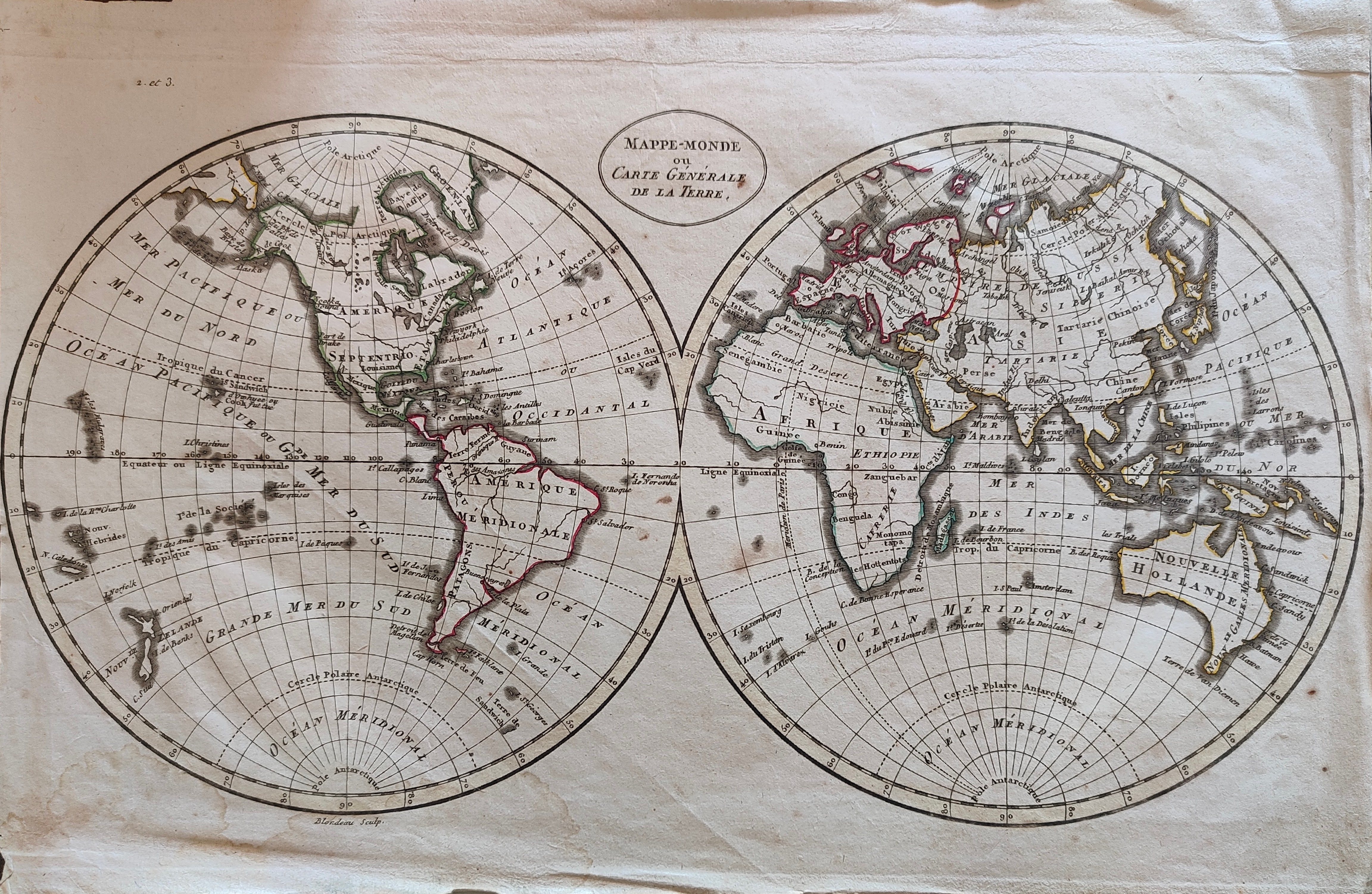 Mappe-monde ou carte generale de la terre by , World, 1803