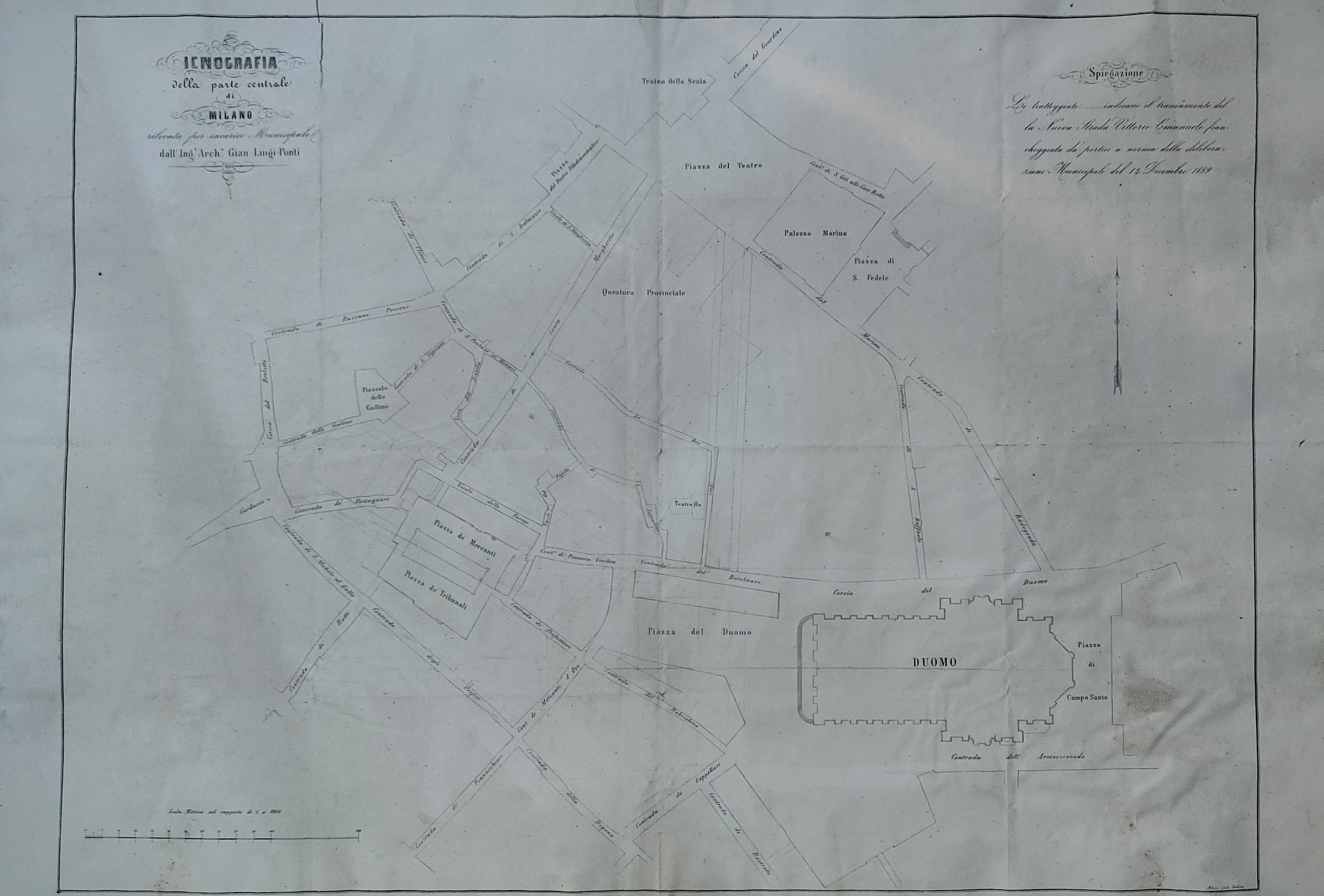 Iconograia della parte centrale di Milano by Ponti, Milan, 1859